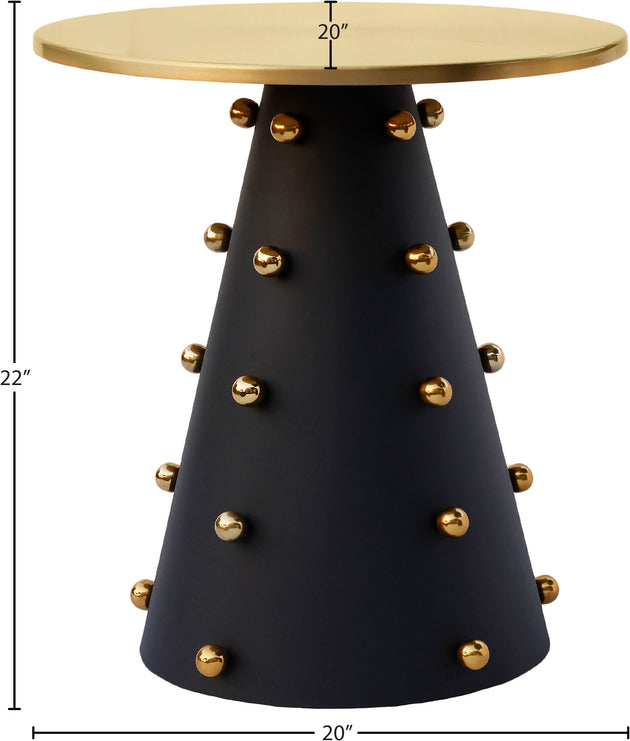Raven Black / Gold End Table - Furniture Depot