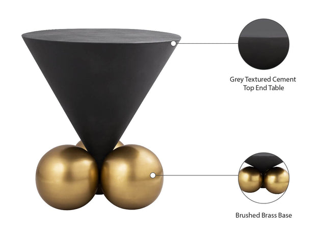 Naples Grey Cement End Table - Furniture Depot