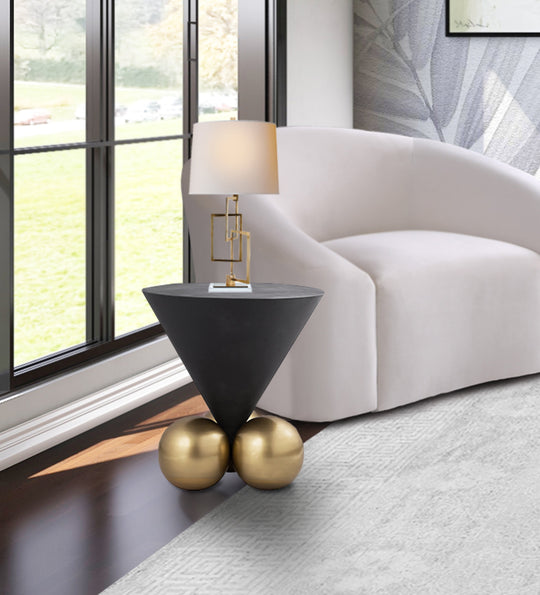 Naples Grey Cement End Table - Furniture Depot