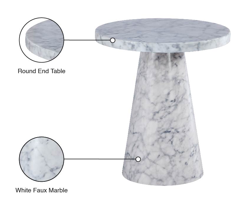 Omni Faux Marble End Table - Furniture Depot