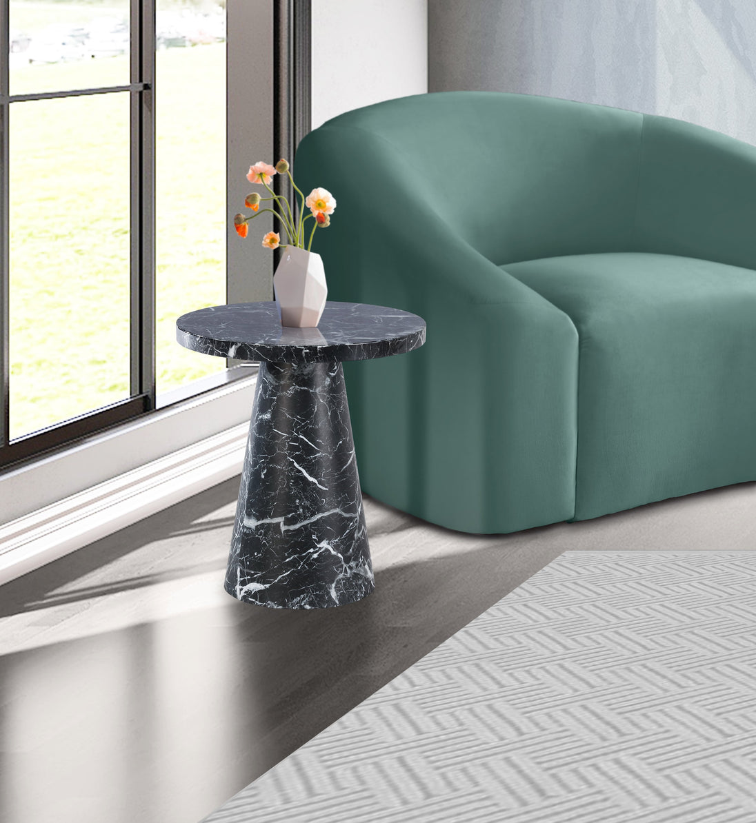 Omni Faux Marble End Table - Furniture Depot