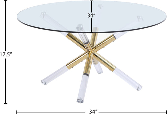 Mercury Acrylic/Gold Coffee Table - Furniture Depot