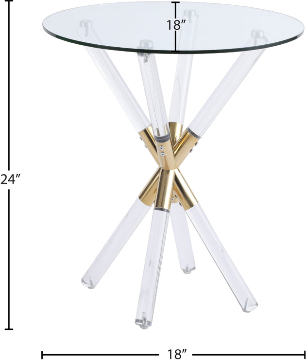Mercury Acrylic/Gold End Table - Furniture Depot