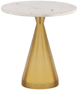 Emery White Marble End Table - Furniture Depot