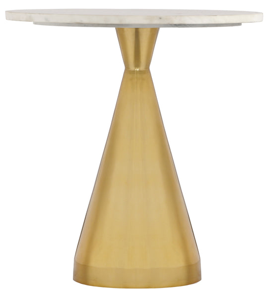 Emery White Marble End Table - Furniture Depot