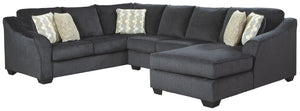 Eltmann Slate Right Arm Facing Chaise 3 Pc Sectional
