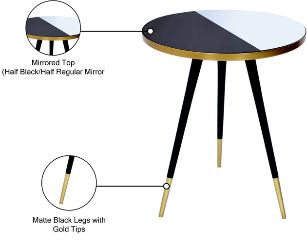 Reflection Gold / Black End Table - Furniture Depot