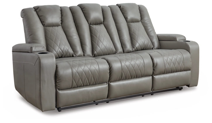 Reclining sofa with online drop down table