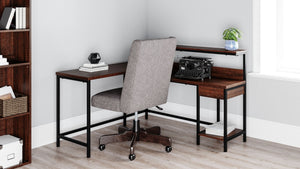 Camiburg Warm Brown 2 Pc. L desk With Storage, Swivel Desk Chair