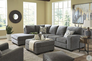 Dalhart Charcoal 4 Pc. Left Arm Facing Chaise Sectional, Rocker Recliner, Ottoman