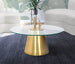 Glassimo Brushed Gold Coffee Table - Furniture Depot