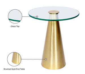 Glassimo Brushed Gold End Table - Furniture Depot