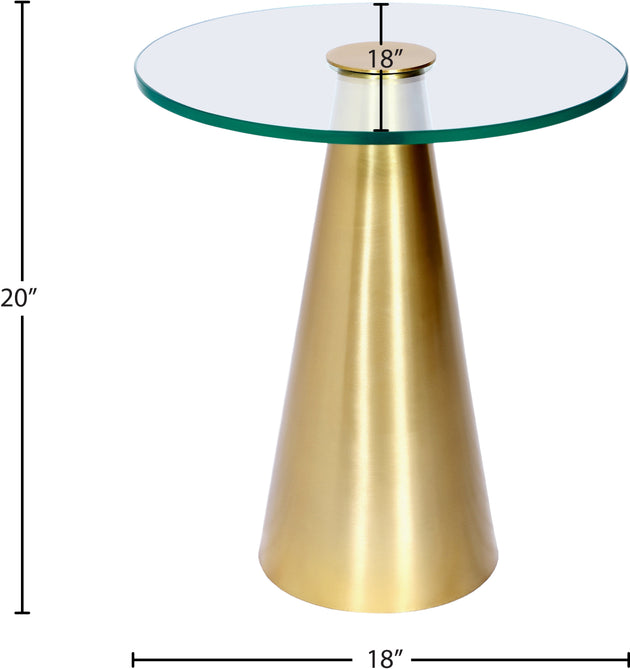 Glassimo Brushed Gold End Table - Furniture Depot