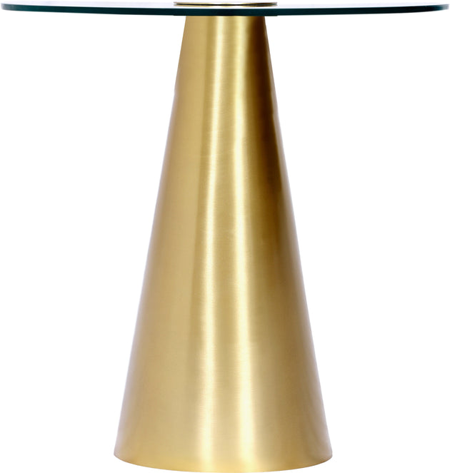 Glassimo Brushed Gold End Table - Furniture Depot