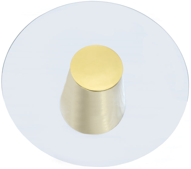 Glassimo Brushed Gold End Table - Furniture Depot