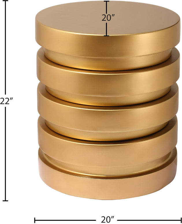 Levels Brushed Gold End Table - Furniture Depot