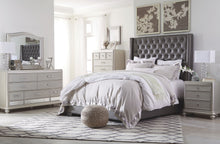 Load image into Gallery viewer, Coralayne Gray 6 Pc. Dresser, Mirror, Upholstered Bed, Nightstandx2 - King