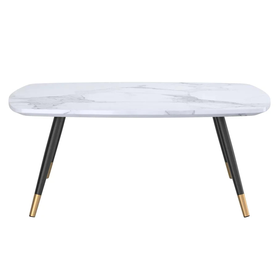 Emery Rectangular Coffee Table in White - Furniture Depot