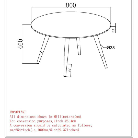 Emery Round Coffee Table in White - Furniture Depot