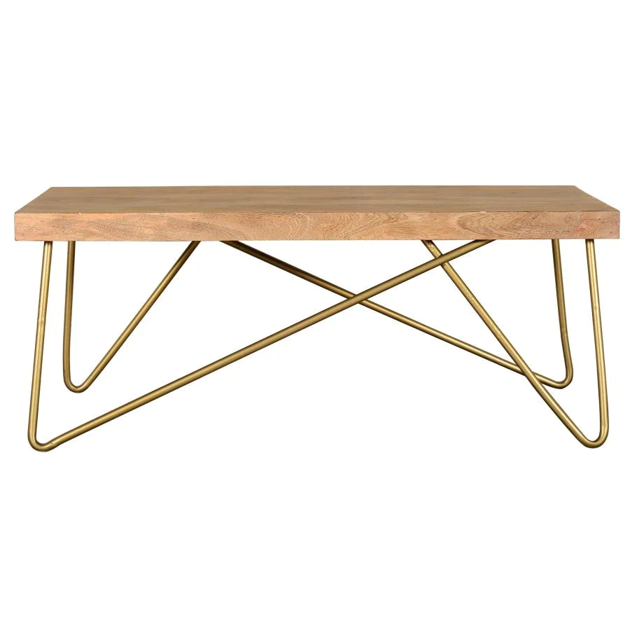 Madox Coffee Table in Natural & Aged Gold - Furniture Depot