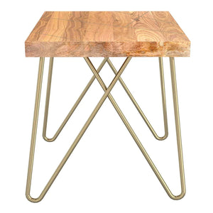 Madox Coffee Table in Natural & Aged Gold - Furniture Depot