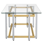 Florina Rectangular Coffee Table in Silver and Gold - Furniture Depot