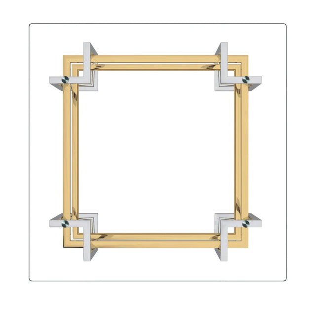 Florina Square Coffee Table in Silver and Gold - Furniture Depot