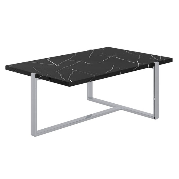 Veno Coffee Table in Black and Silver - Furniture Depot