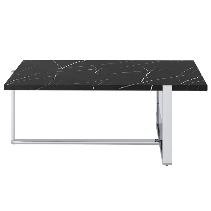 Veno Coffee Table in Black and Silver - Furniture Depot