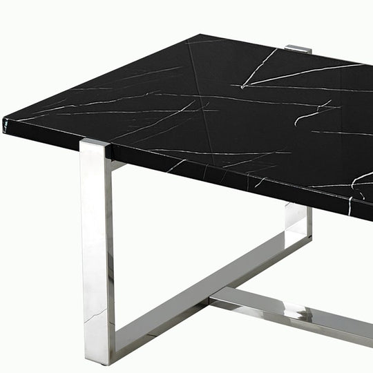 Veno Coffee Table in Black and Silver - Furniture Depot