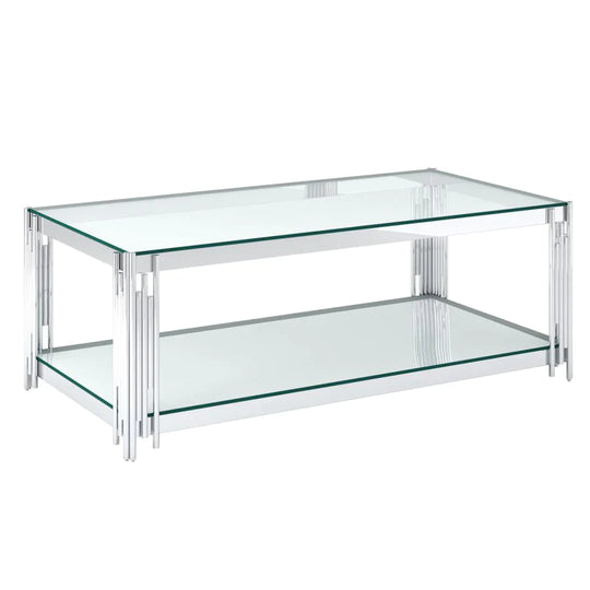 Estrel Rectangular Coffee Table in Silver - Furniture Depot