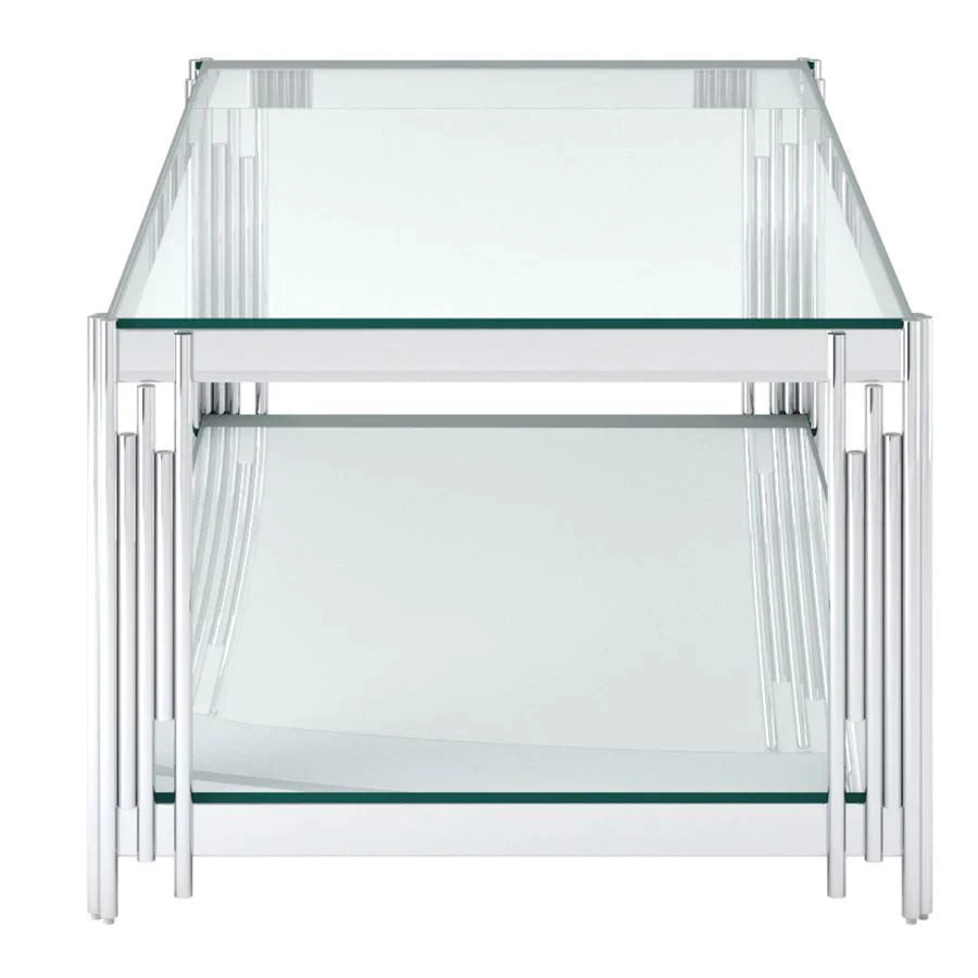 Estrel Rectangular Coffee Table in Silver - Furniture Depot