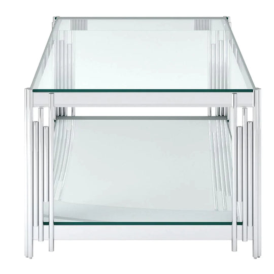 Estrel Rectangular Coffee Table in Silver - Furniture Depot