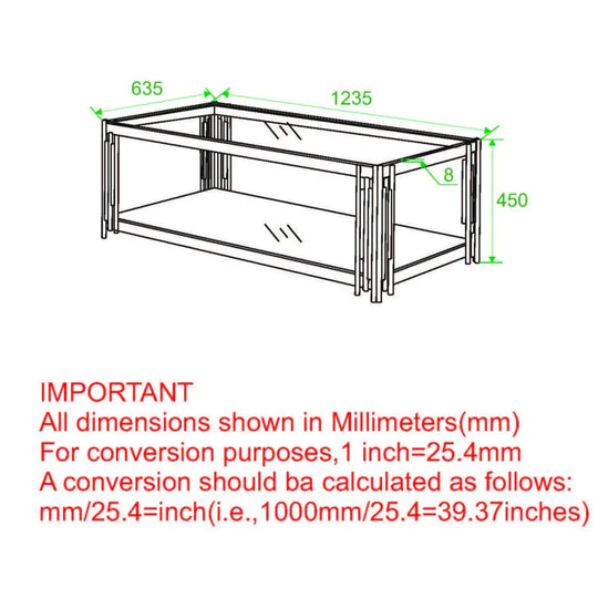 Estrel Rectangular Coffee Table in Silver - Furniture Depot