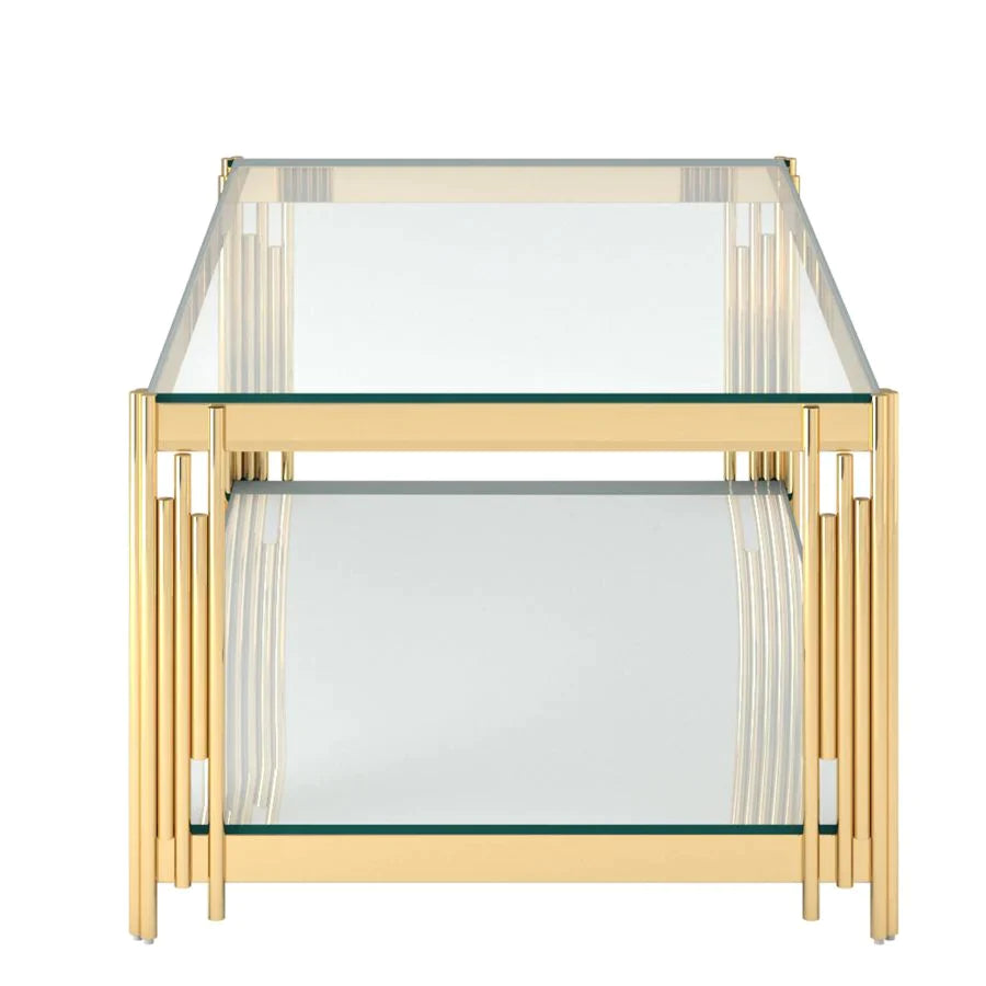 Estrel Rectangular Coffee Table in Gold - Furniture Depot