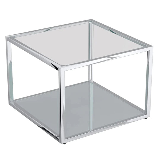 Casini Small Square Coffee Table in Silver - Furniture Depot