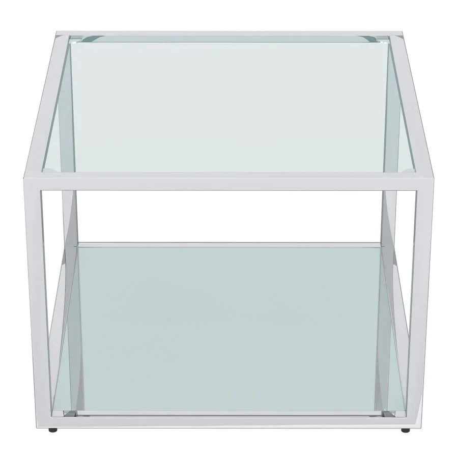 Casini Small Square Coffee Table in Silver - Furniture Depot