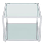 Casini Small Square Coffee Table in Silver - Furniture Depot