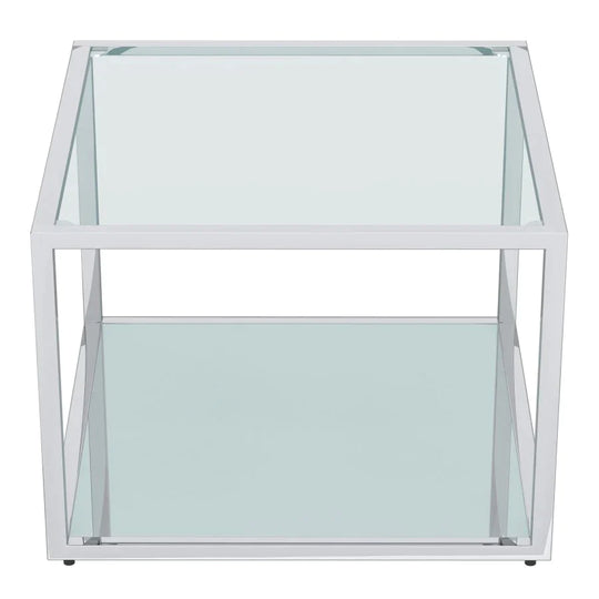 Casini Small Square Coffee Table in Silver - Furniture Depot