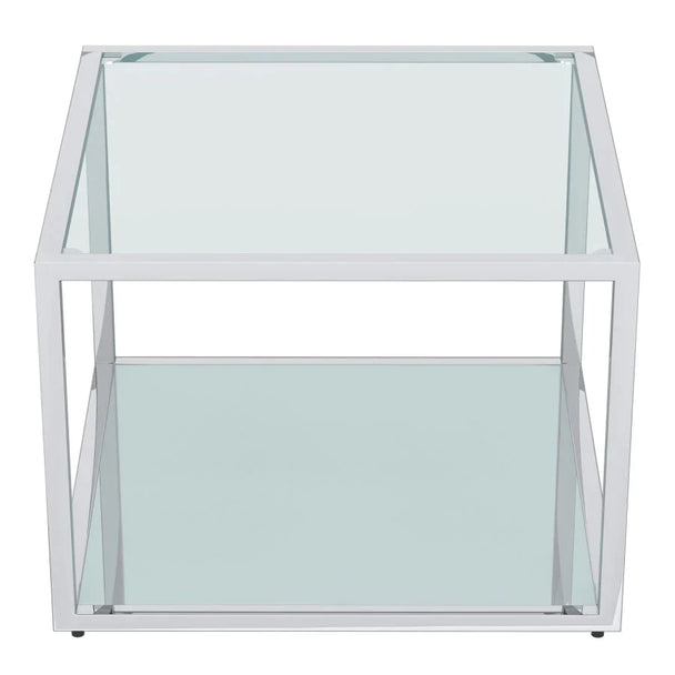 Casini Small Square Coffee Table in Silver - Furniture Depot