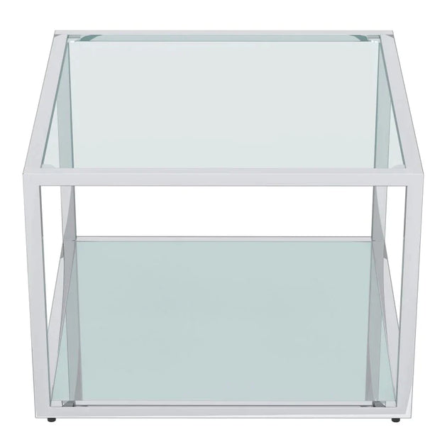 Casini Small Square Coffee Table in Silver - Furniture Depot