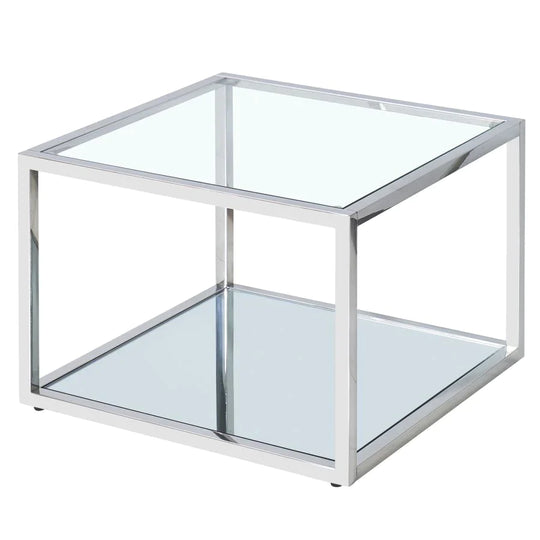 Casini Small Square Coffee Table in Silver - Furniture Depot