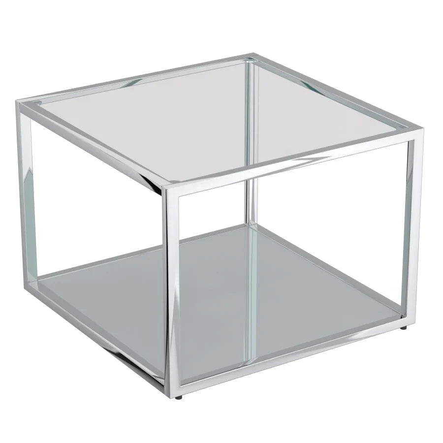 Casini 3pc Small Coffee Table Set in Silver - Furniture Depot