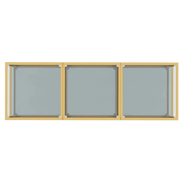 Casini 3pc Multi-Tier Coffee Table Set in Gold - Furniture Depot