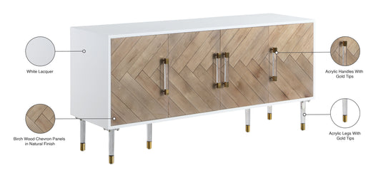 Jive White Lacquer Sideboard/Buffet - Furniture Depot