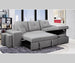 GEORGE FABRIC LOVESEAT W/PULL OUT BED, 2 OTTOMAN & WITH FABRIC CHAISE STORAGE IN GREY - Furniture Depot