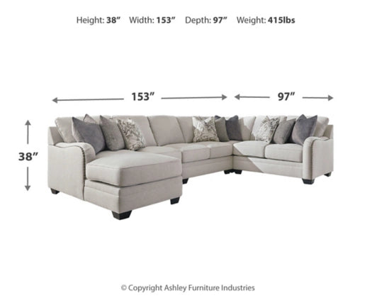 Dellara 5-Piece Sectional with LHF Chaise - Furniture Depot