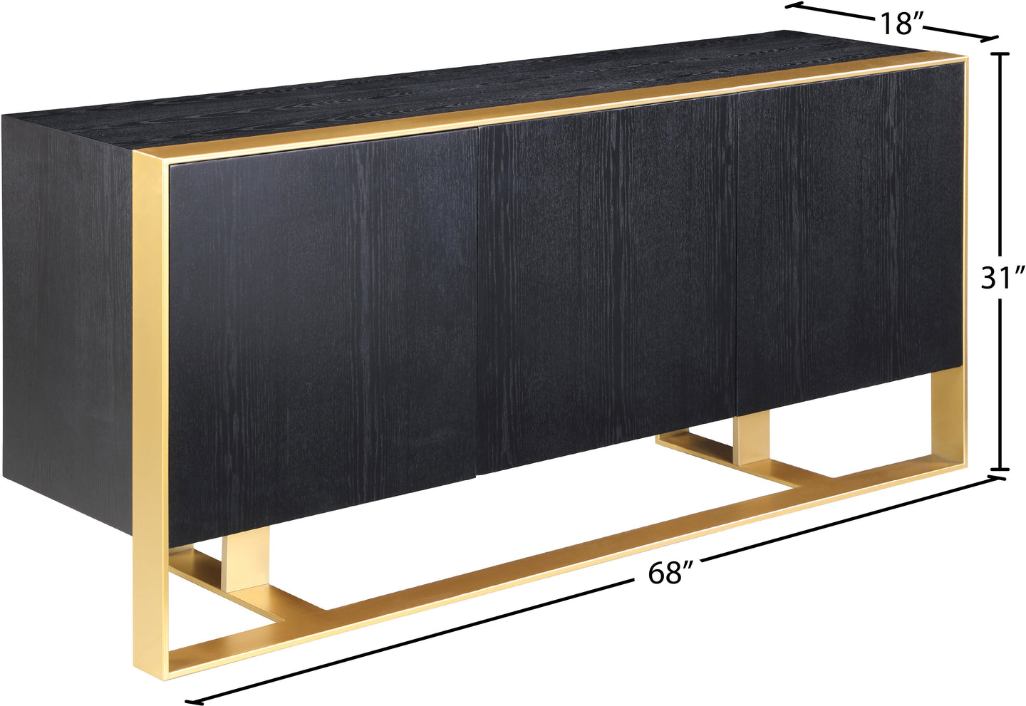 Sherwood Black Wood Sideboard/Buffet - Furniture Depot