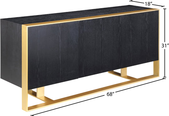 Sherwood Black Wood Sideboard/Buffet - Furniture Depot