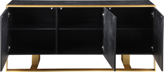 Sherwood Black Wood Sideboard/Buffet - Furniture Depot